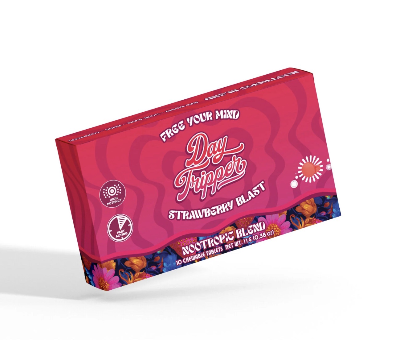 DayTripper Legal Psychedelics | Mushroom Tabs | 3.3g / 3ct/Strawberry Blast